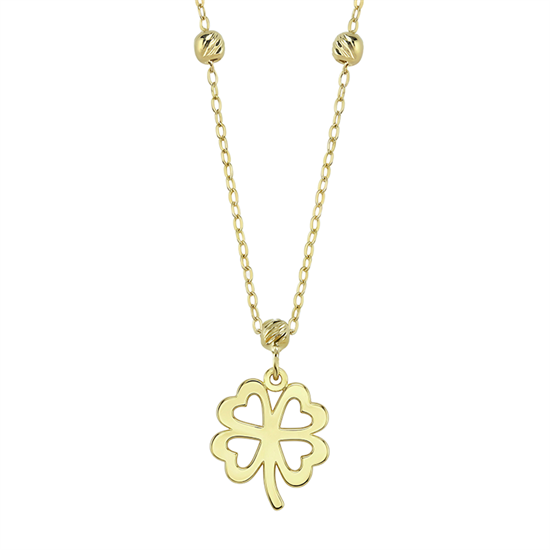 Dorikalı Yonca 14 Ayar Altın Kolye