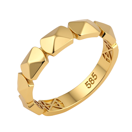 Dörtgen Taşsız Spor Model 14 Ayar Altın Yüzük