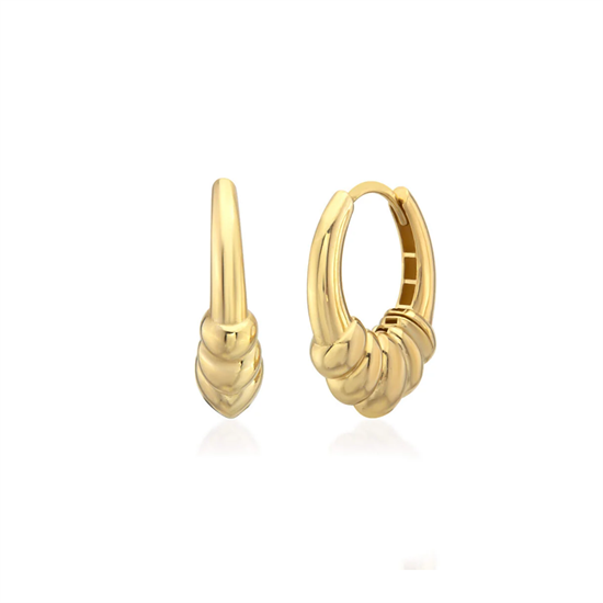 Düğüm Model Halka Küpe 14 Ayar Altın