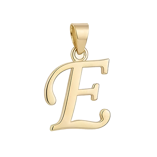 E Harfi El Yazısı 14 Ayar Kolye Ucu