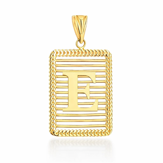 E Harfi Izgara Model 14 Ayar Kolye Ucu