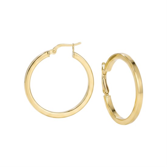 Klasik Taşsız Halka Küpe 14 Ayar Altın