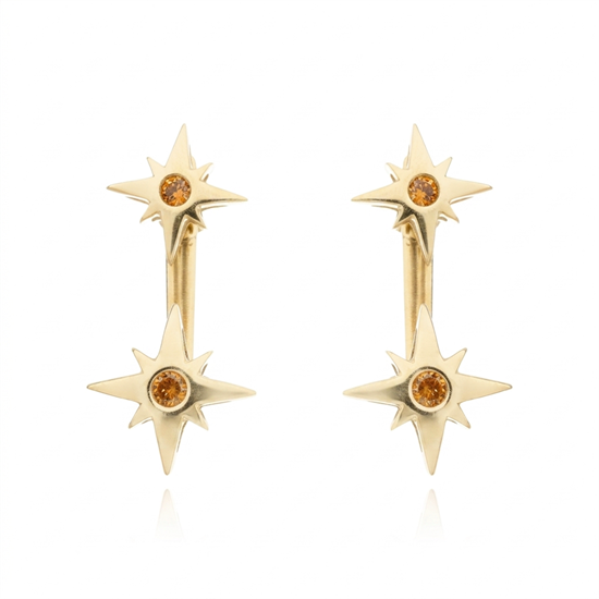 Cetaş Polaris Kuzey Yıldızı 14 Ayar Altın Küpe