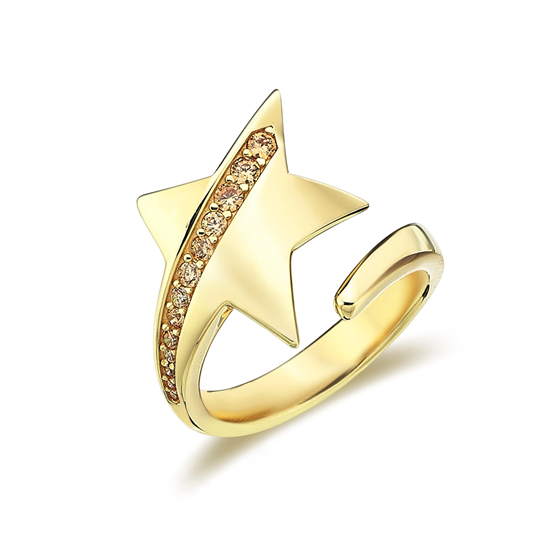 Cetaş Eterna Taşlı Yıldız 14 Ayar Altın Yüzük