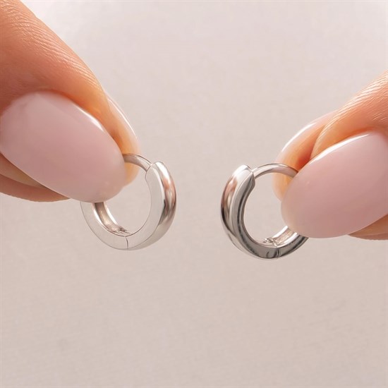 Beyaz Altın Halka Küpe 14 Ayar