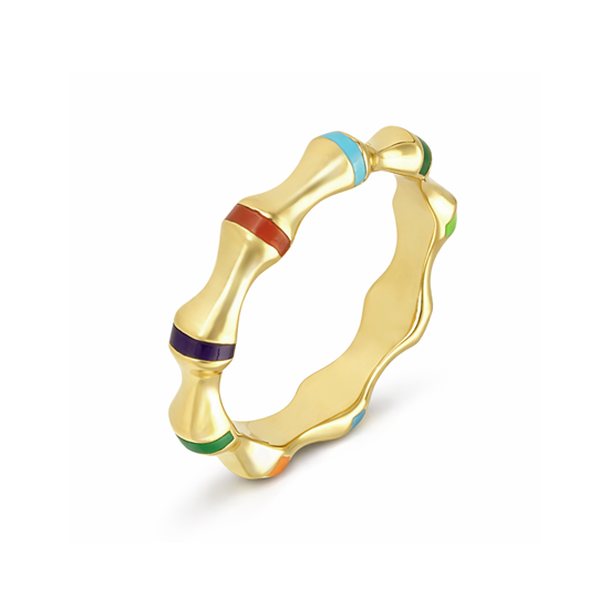 Cetaş Minima Renkli Mineli 14 Ayar Altın Yüzük