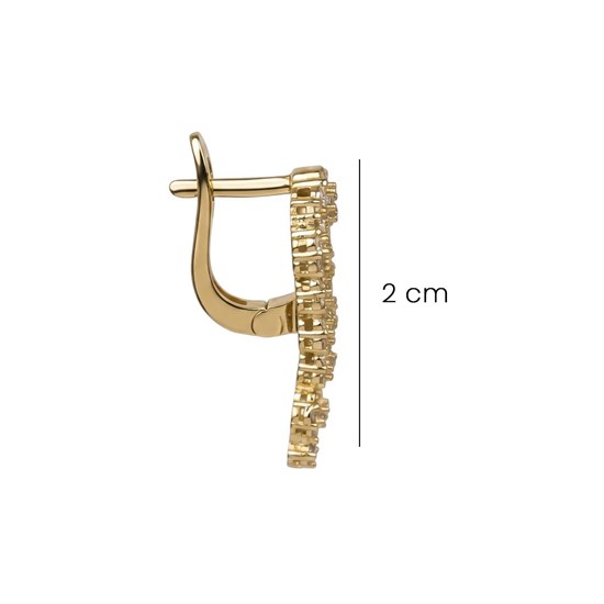 Beyaz Taşlı Üzüm Model 14 Ayar Altın Küpe