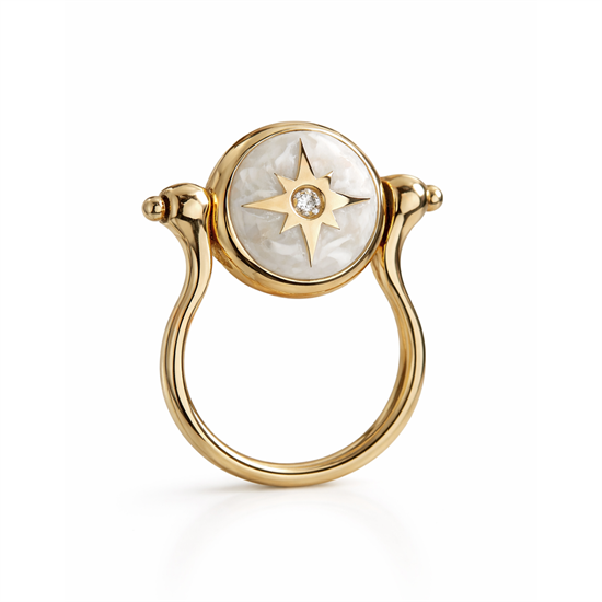 Cetaş Polaris Tasarım Kuzey Yıldızı  14 Ayar Altın Yüzük