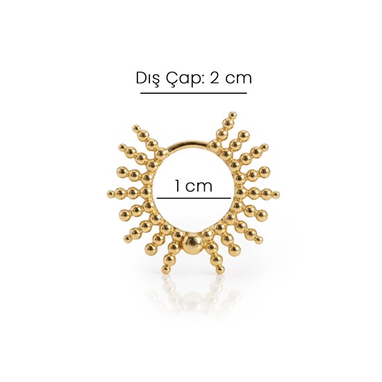 Güneş Figürlü Küpe 14 Ayar Altın