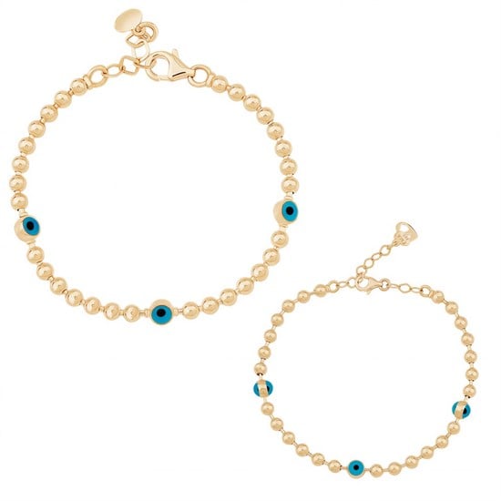 Ema Anne Çocuk Nazar Boncuklu Top Top Altın Bileklik
