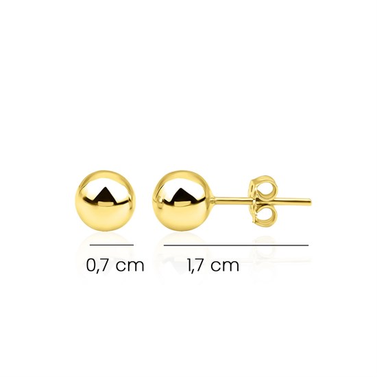 Düz Top Küpe 14 Ayar Altın