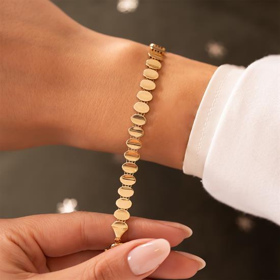 Elips Model 14 Ayar Altın Bileklik