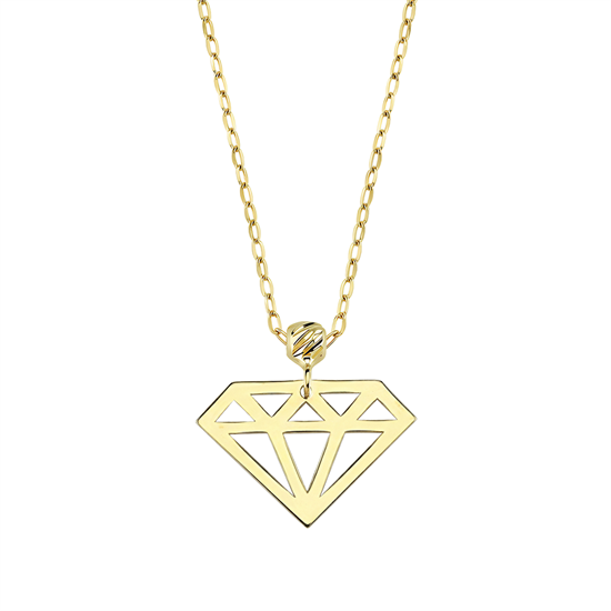 Elmas Minimal 14 Ayar Altın Kolye