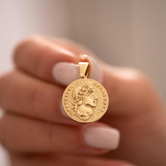 Eski Yunan Figürlü 14 Ayar Altın Kolye Ucu