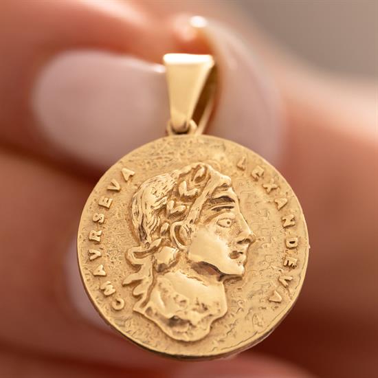 Eski Yunan Figürlü 14 Ayar Altın Kolye Ucu