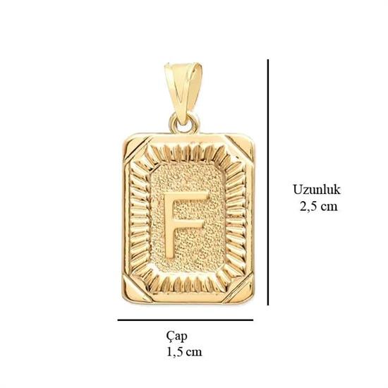 F Harfi 14 Ayar Altın Kolye Ucu
