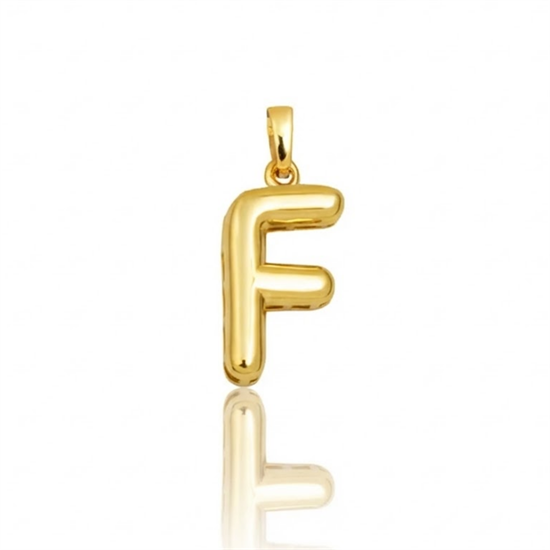 F Harfi Balon Model 14 Ayar Kolye Ucu