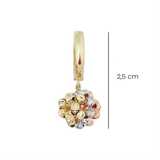 Altın Örme Top Küpe