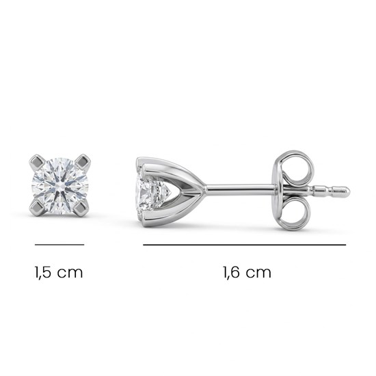 Küpe Tek Taş 14 Ayar Altın