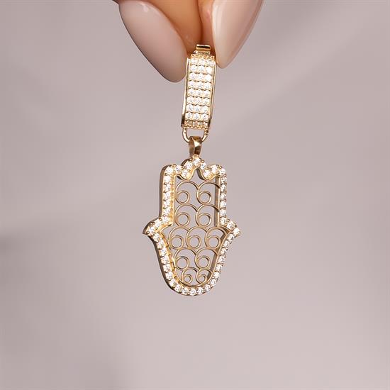 Fatma Ana Eli 14 Ayar Altın Charm Kolye Ucu