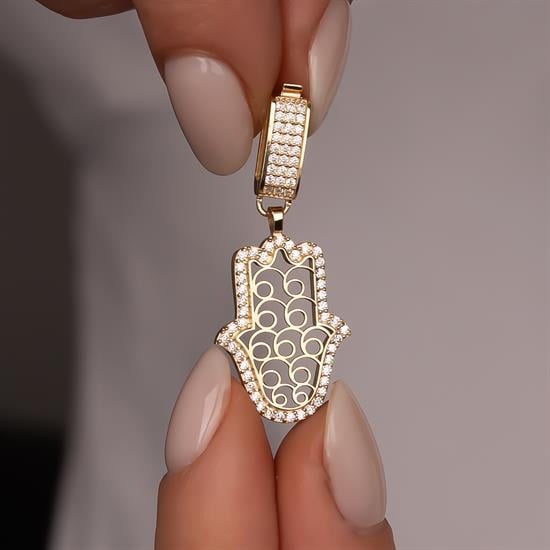 Fatma Ana Eli 14 Ayar Altın Charm Kolye Ucu