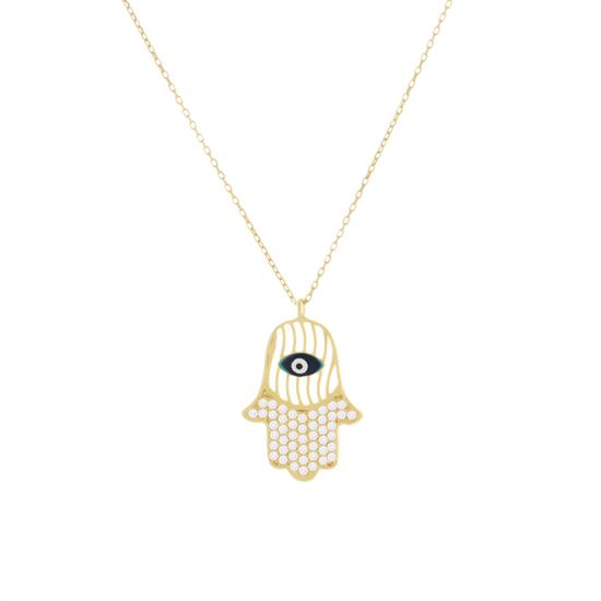 Fatma Ana Eli 14 Ayar Altın Kolye