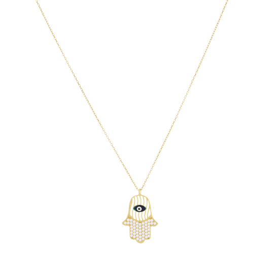 Fatma Ana Eli 14 Ayar Altın Kolye