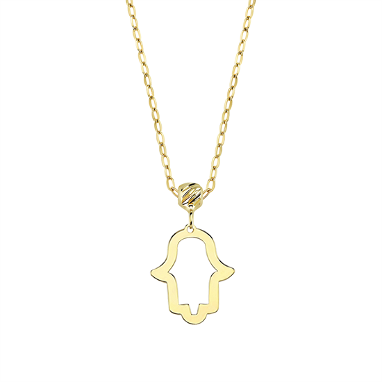 Fatma Ana Eli Minimal 14 Ayar Altın Kolye