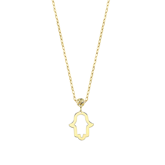 Fatma Ana Eli Minimal 14 Ayar Altın Kolye