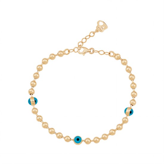 Ema Anne Çocuk Nazar Boncuklu Top Top Altın Bileklik