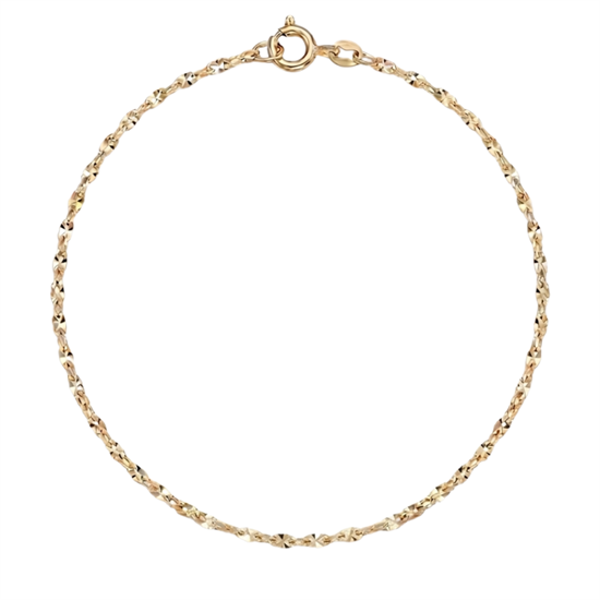 Aynalı Model 14 Ayar Altın Minimal Bileklik