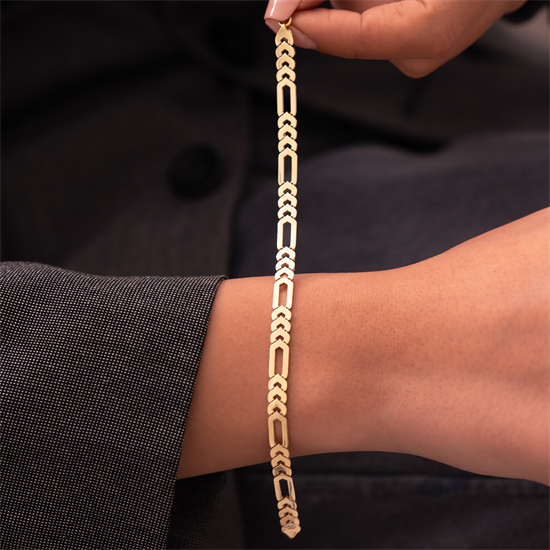 Figaro Model 14 Ayar Altın Bileklik