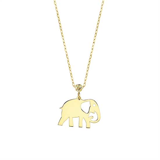 Fil Figürlü 14 Ayar Altın Kolye