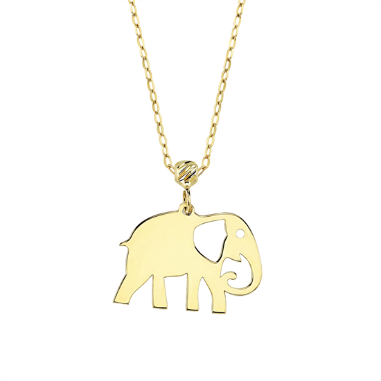 Fil Figürlü 14 Ayar Altın Kolye