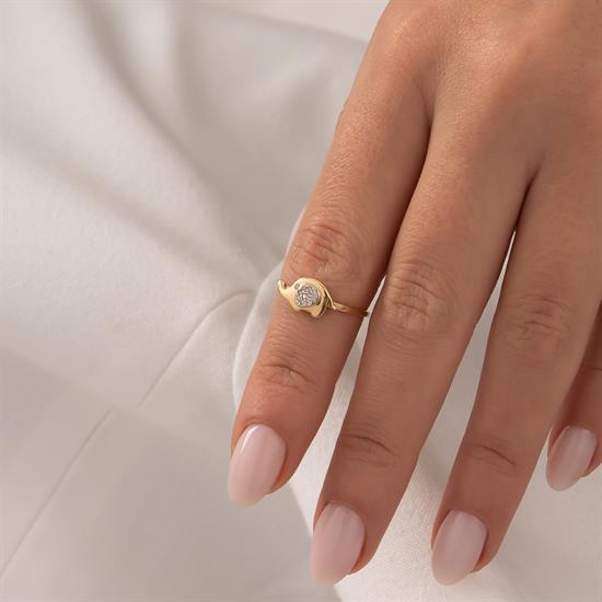 Fil Figürlü 14 Ayar Altın Yüzük