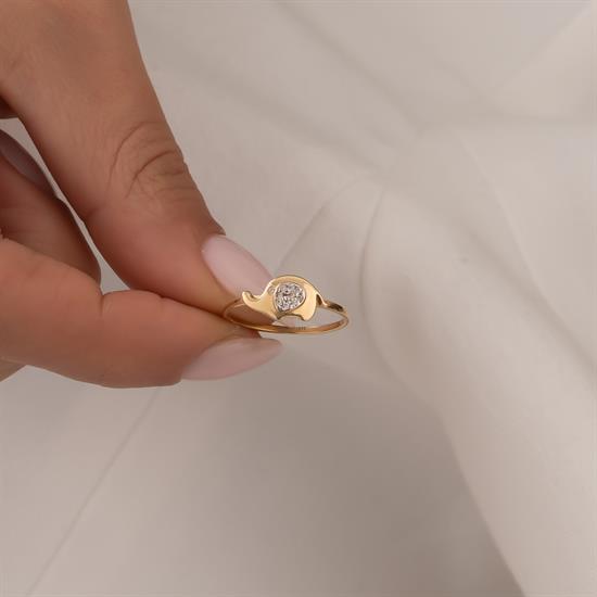 Fil Figürlü 14 Ayar Altın Yüzük