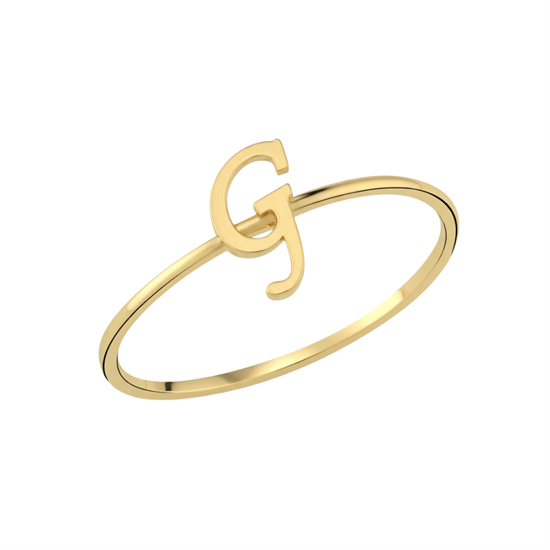 G Harfi Yüzük 14 Ayar Altın