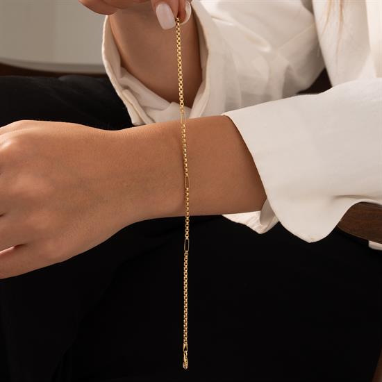 Geçişli Altın Bileklik 14 Ayar Altın