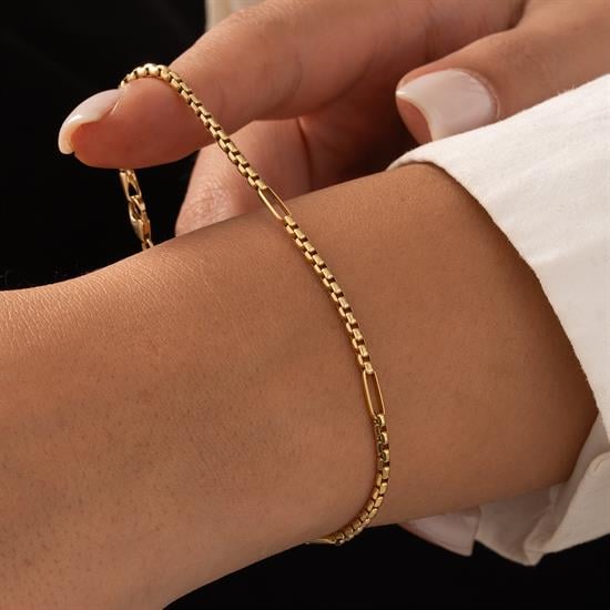 Geçişli Altın Bileklik 14 Ayar Altın