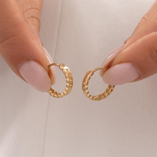 Geçişli Halka Küpe 14 Ayar Altın