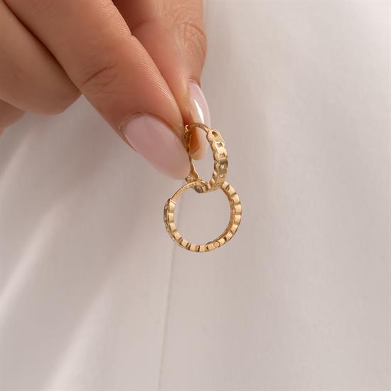 Geçişli Halka Küpe 14 Ayar Altın