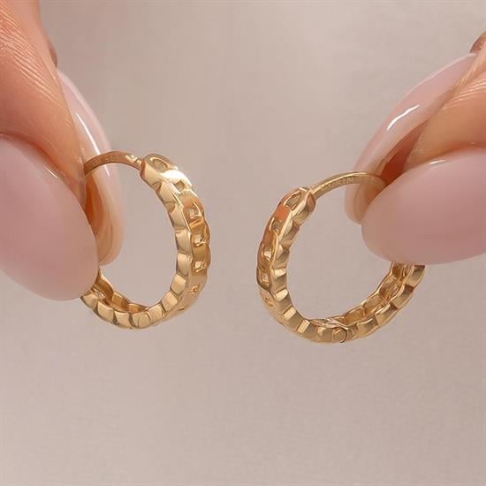 Geçişli Halka Küpe 14 Ayar Altın