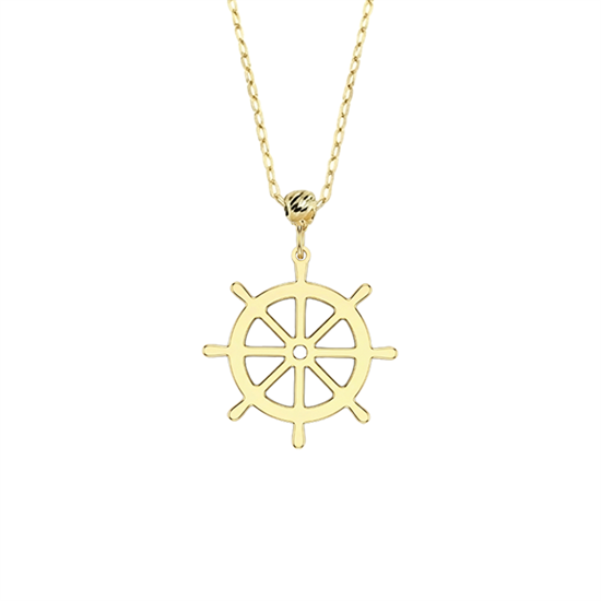 Gemi Dümeni 14 Ayar Altın Kolye