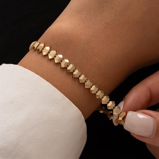 Geometrik Model 14 Ayar Altın Bileklik