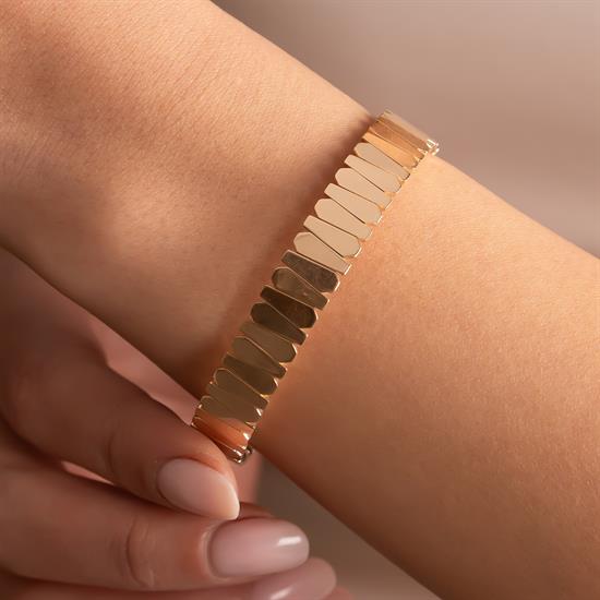 Geometrik Model 14 Ayar Altın Kelepçe