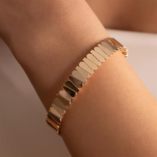 Geometrik Model 14 Ayar Altın Kelepçe