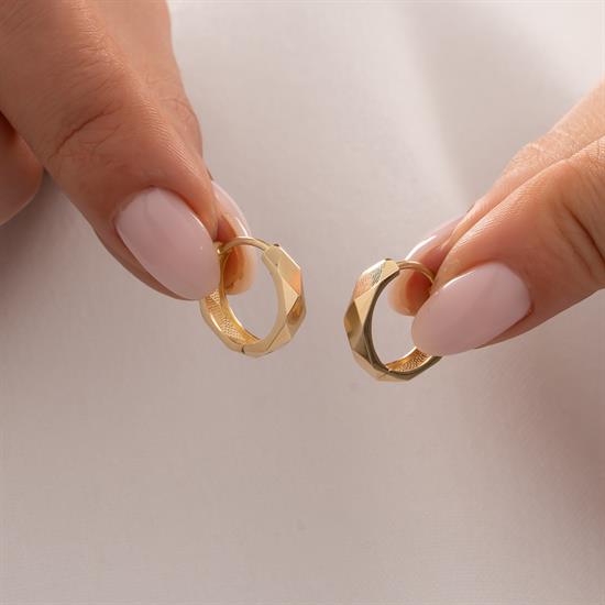 Geometrik Model 14 Ayar Altın Küpe