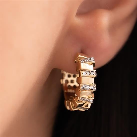 Geometrik Tasarım Küpe 14 Ayar Altın