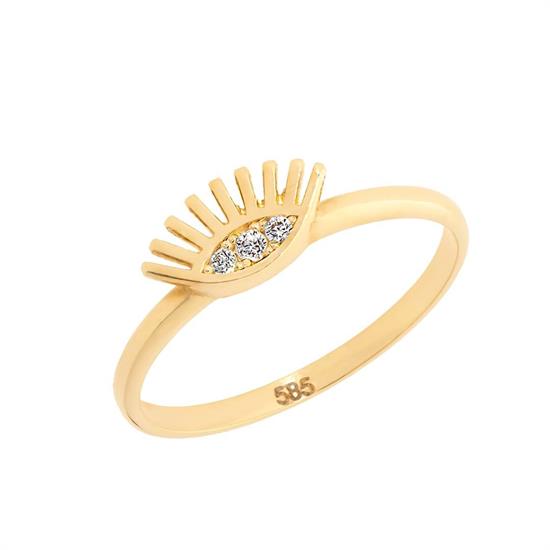 Göz Figürlü 14 Ayar Altın Yüzük