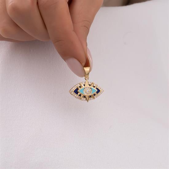 Göz Figürlü 14 Ayar Kolye Ucu